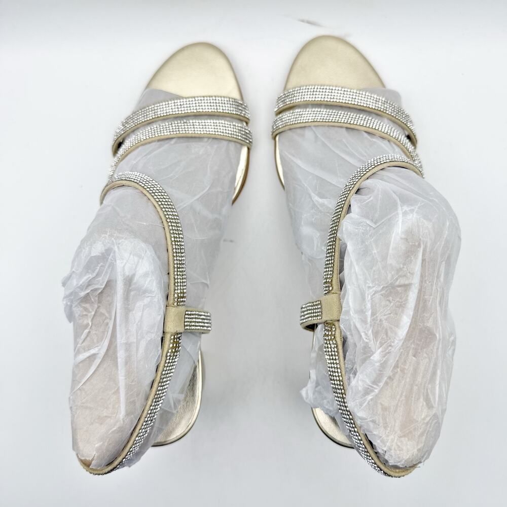 Naturalizer Womens Vanessa Sandal Heels Size 8 Gold Champagne Rhinestone NIB - Picture 11 of 13